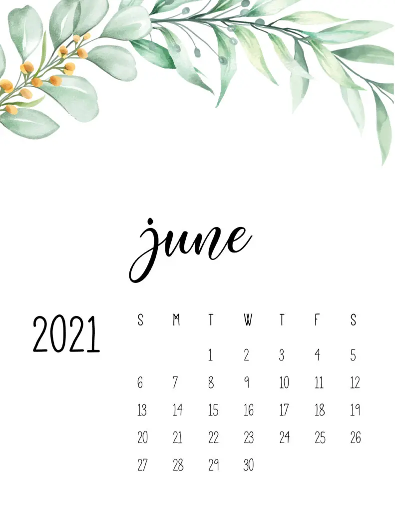 June 2021 Floral Calendar