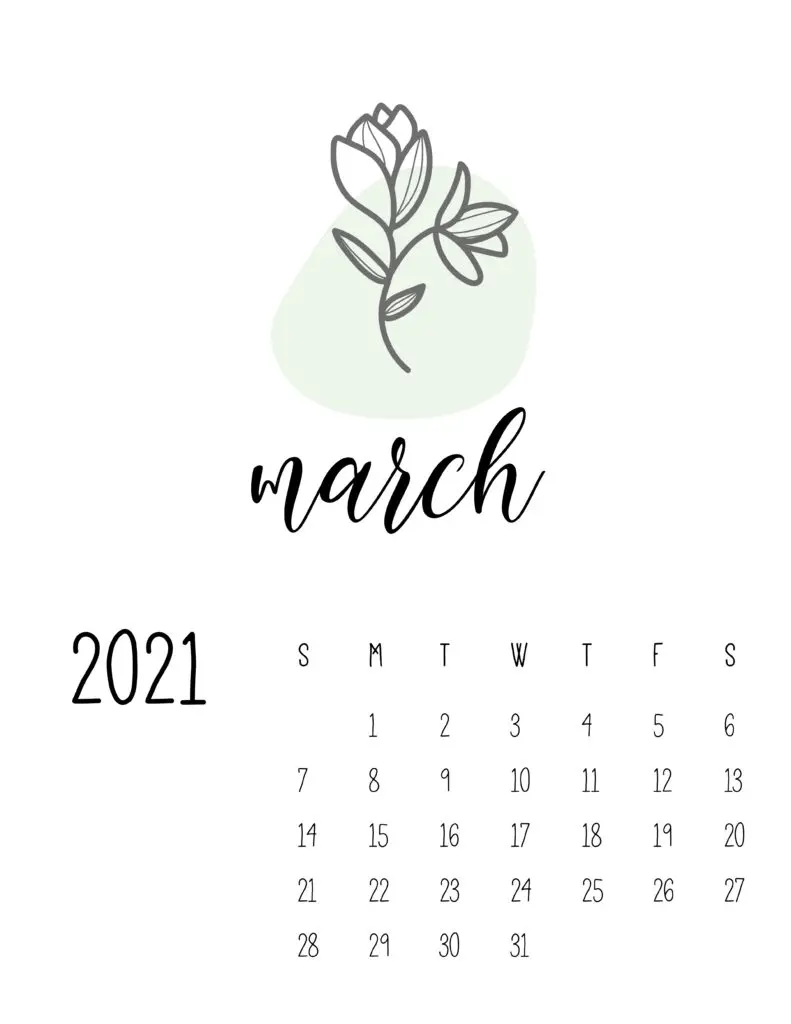 Little Botanical 2021 Calendar - World of Printables