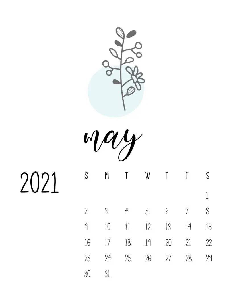 Little Botanical May 2021 Calendar
