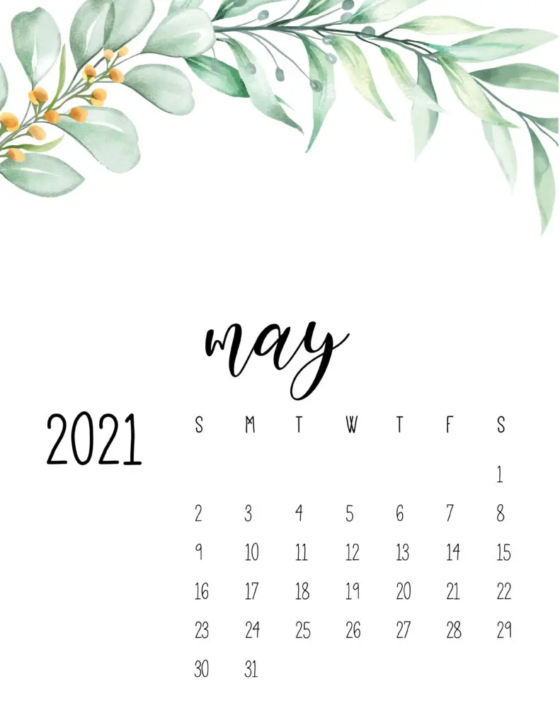 May 2021 Floral Calendar