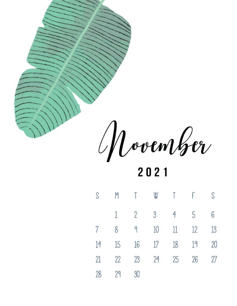 November 2021 Botanical Calendar