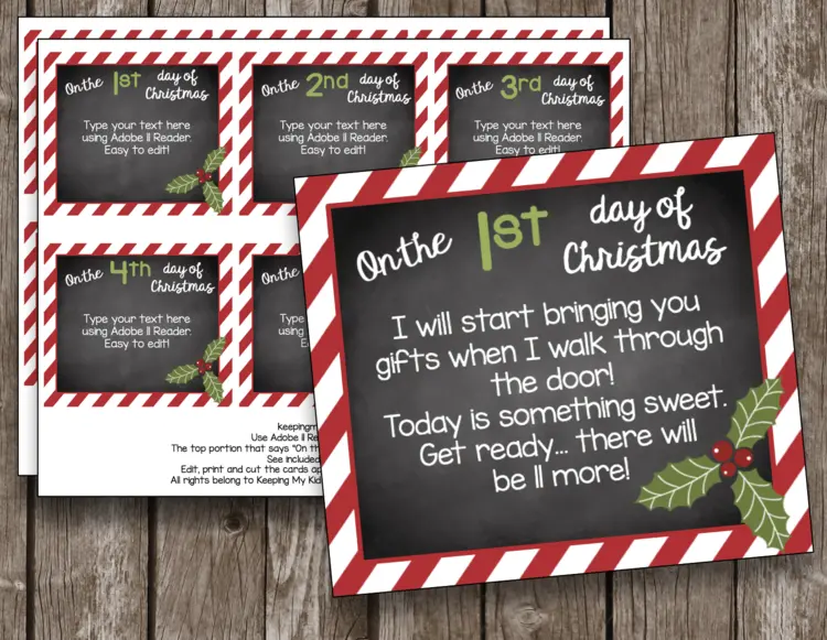 12 days of Christmas Cards