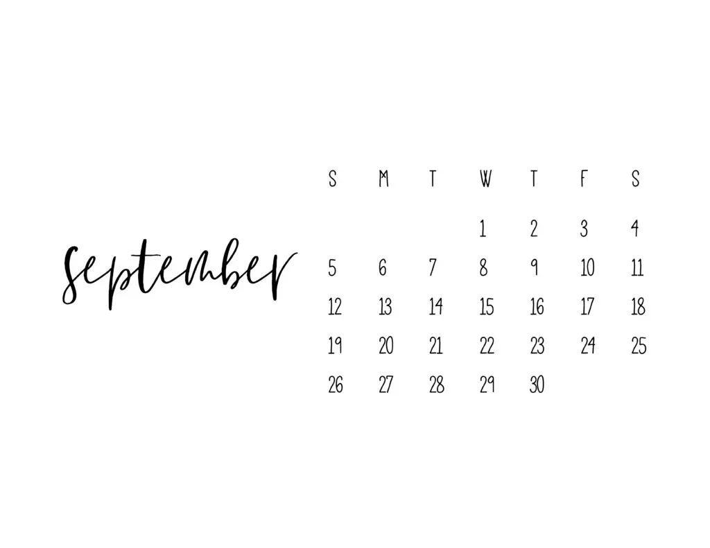 September 2021 Calendar Printable Free Template