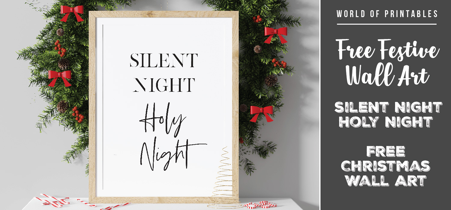 Elegant and Beautiful Silent Night Holy Night Free Christmas Wall Art Print