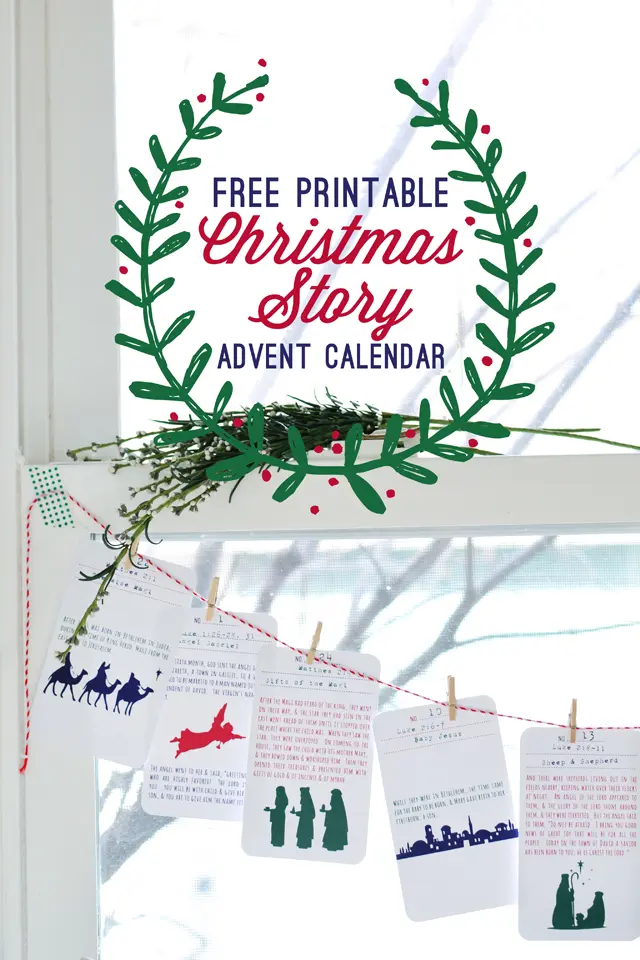 free printable Christmas story advent calendar