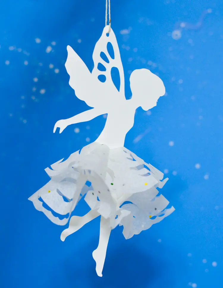 snowflake fairy made from tissue paper