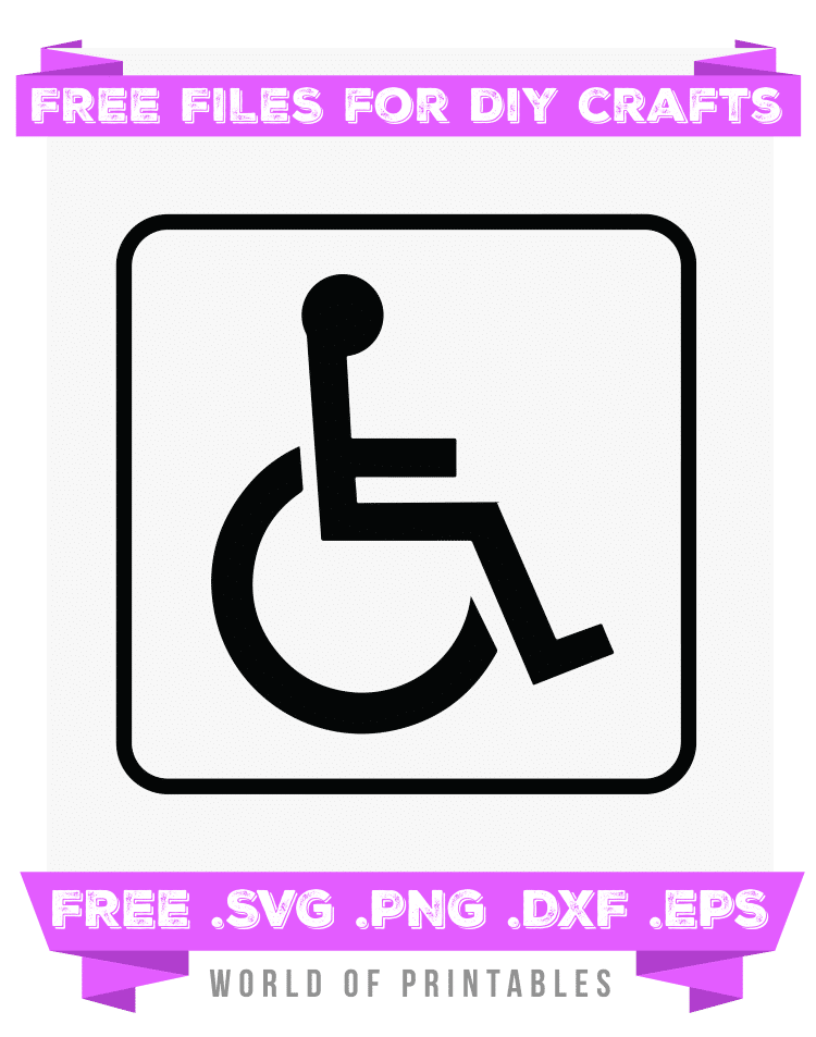 Disabled Wheelchair Access Sign Free SVG Files PNG DXF EPS