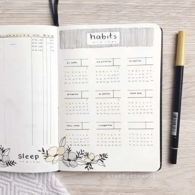 Minimalist Bullet Journal Habit Tracker