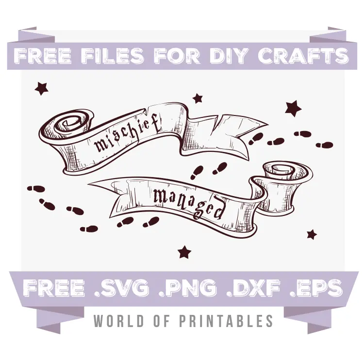 Mischief Managed Scrolls Free SVG Files PNG DXF EPS