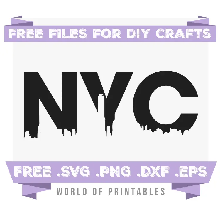 NYC Skyline Free SVG Files PNG DXF EPS