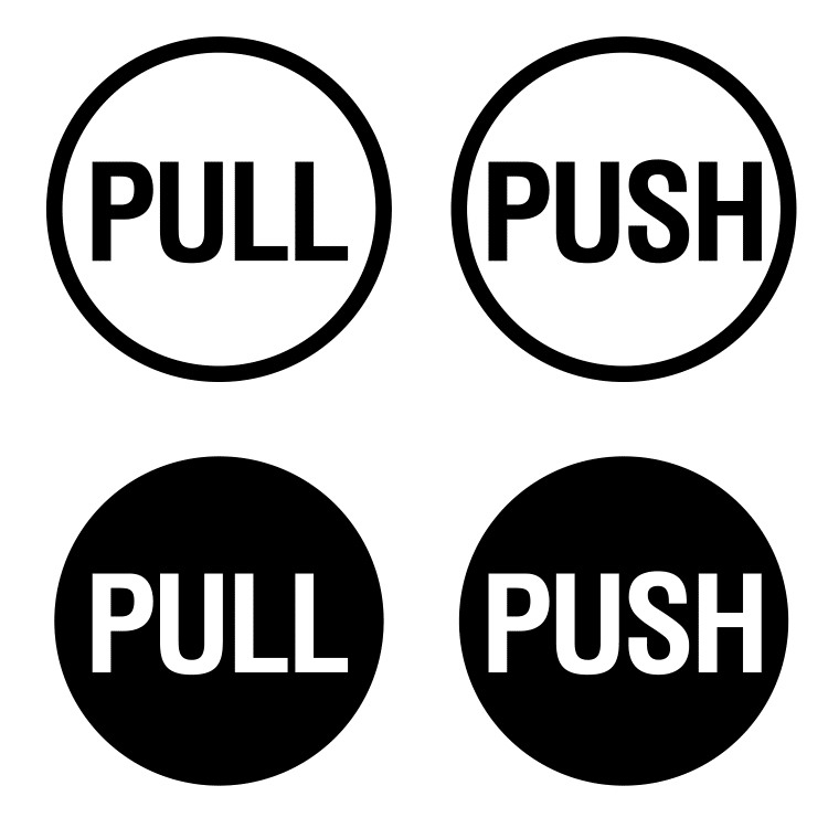 Push Pull Sign - Free SVG