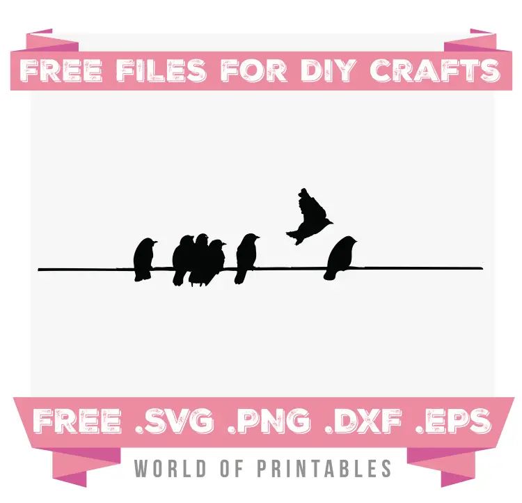 birds on a wire Free SVG Files PNG DXF EPS