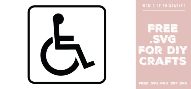 disabled wheelchair access sign - Free SVG file for DIY crafts and Cricut
