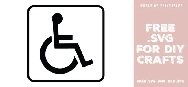 disabled wheelchair access sign - Free SVG file for DIY crafts and Cricut