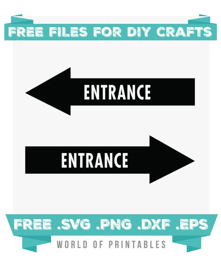 entrance sign Free SVG Files PNG DXF EPS