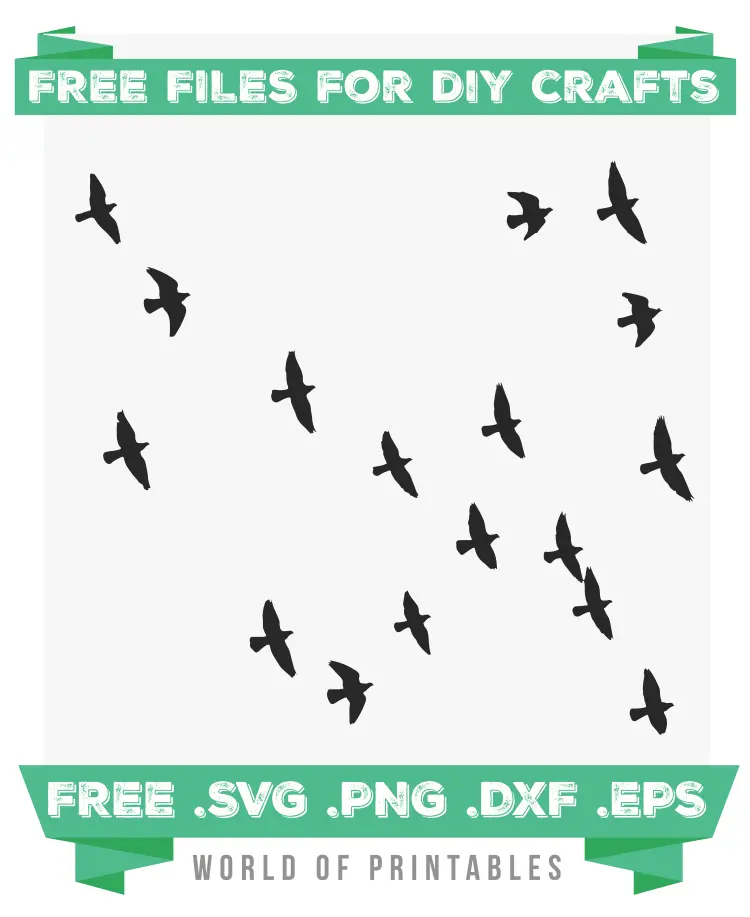 flock of birds flying Free SVG Files PNG DXF EPS