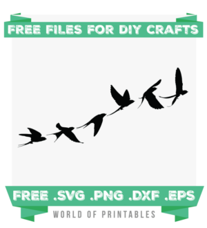 Flock Of Flying Birds Free SVG Files | SVG, PNG, DXF, EPS