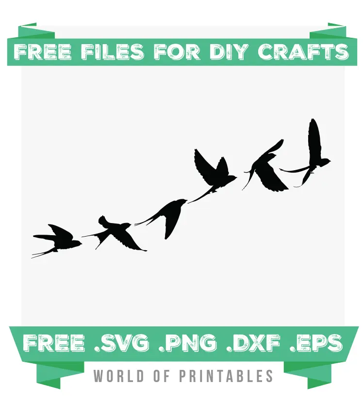 flock of flying birds Free SVG Files PNG DXF EPS