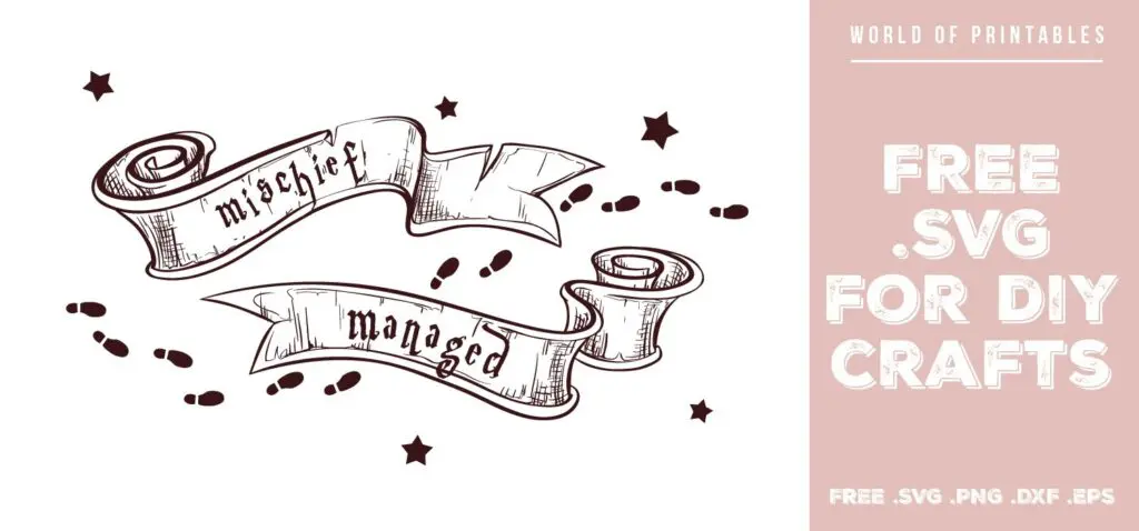mischief managed scrolls - Free SVG file for DIY crafts and Cricut