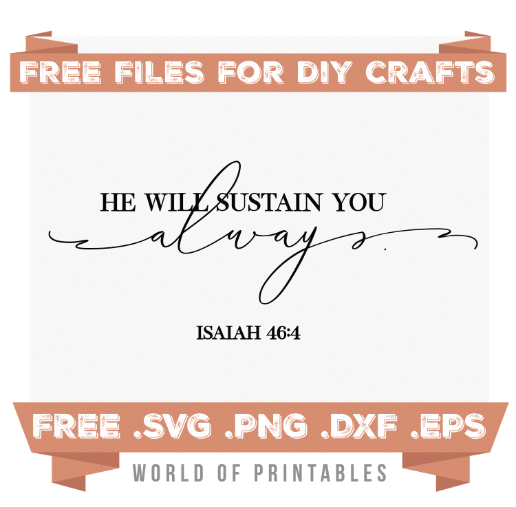 he will sustain you Free SVG Files PNG DXF EPS