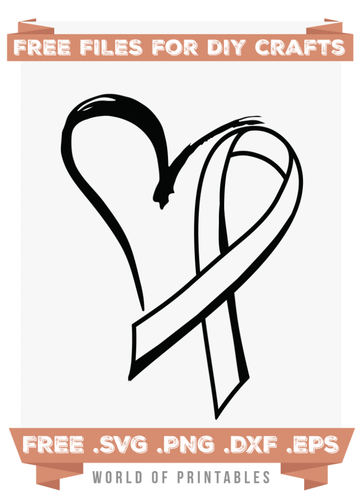 heart ribbon Free SVG Files PNG DXF EPS