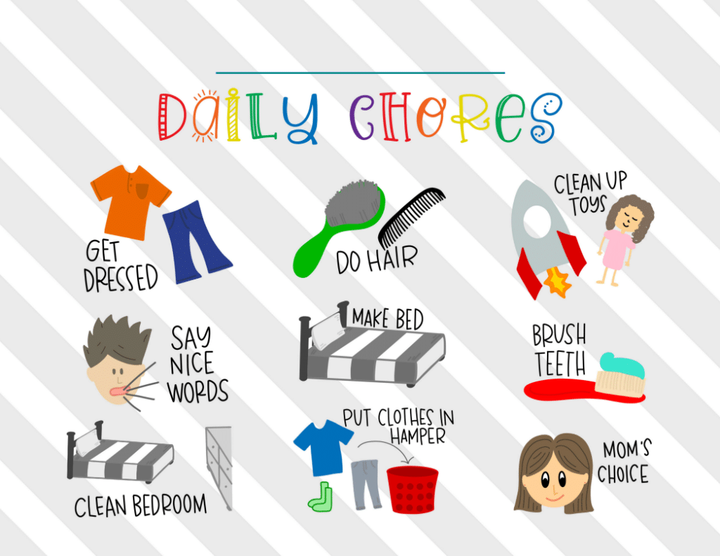 10 Fun Printable Chore Chart Templates To Help Kids With Their Chores