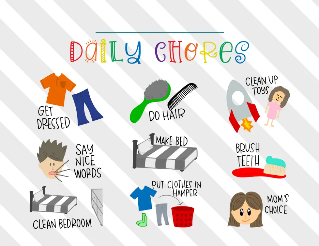 kids daily chore chart