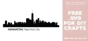 manhattan new york city skyline - Free SVG file for DIY crafts and Cricut