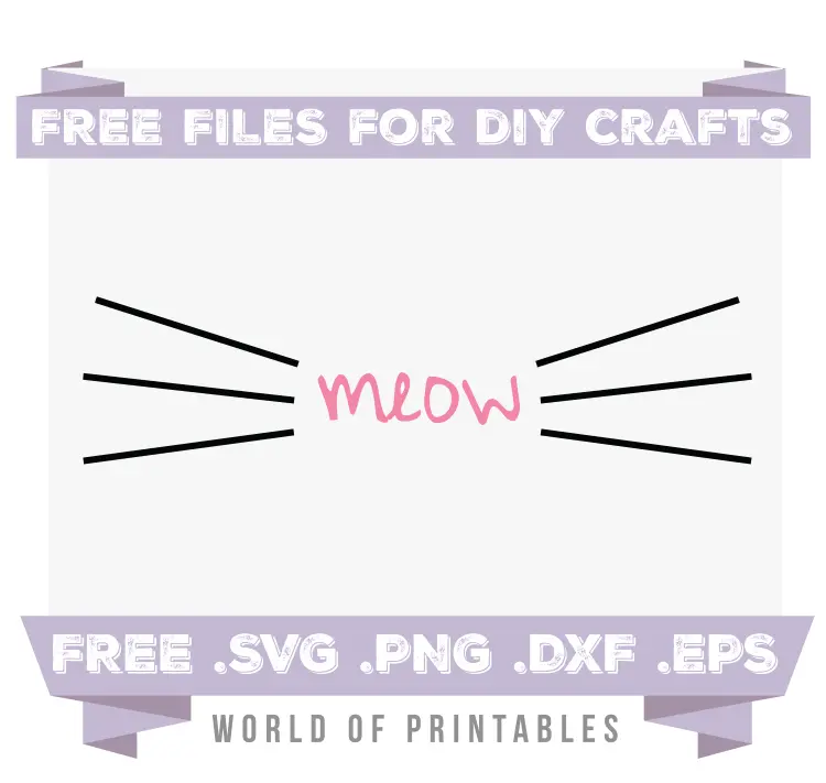 meow pink Free SVG Files PNG DXF EPS