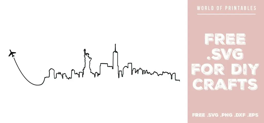 new york skyline fly away - Free SVG file for DIY crafts and Cricut