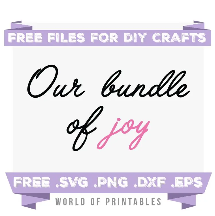 our bundle of joy pink Free SVG Files PNG DXF EPS