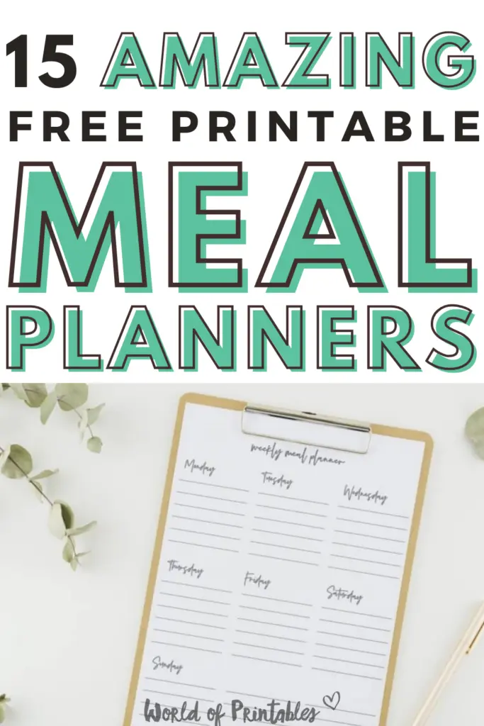 15 Amazing Free Printable Meal Planners