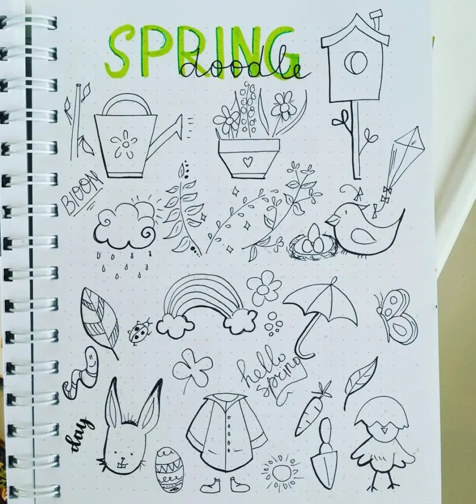 Simple Spring Doodles For Bullet Journal