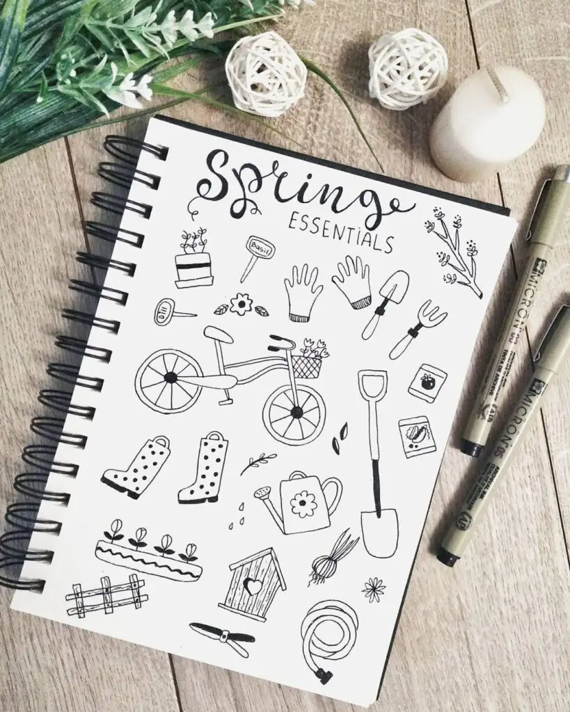 Spring Essentials Bullet Journal Doodles