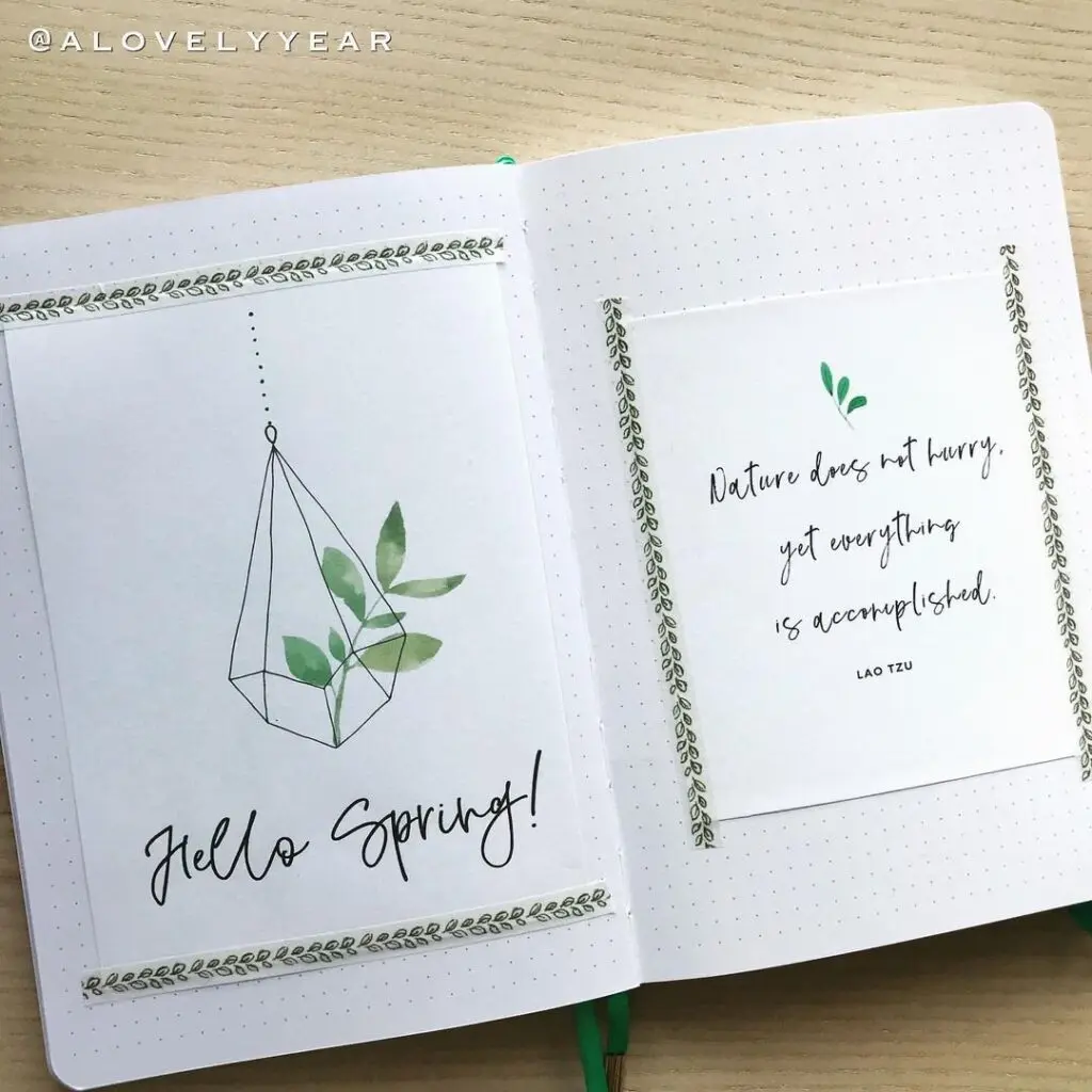 Minimalist Spring Bullet Journal Spread Idea