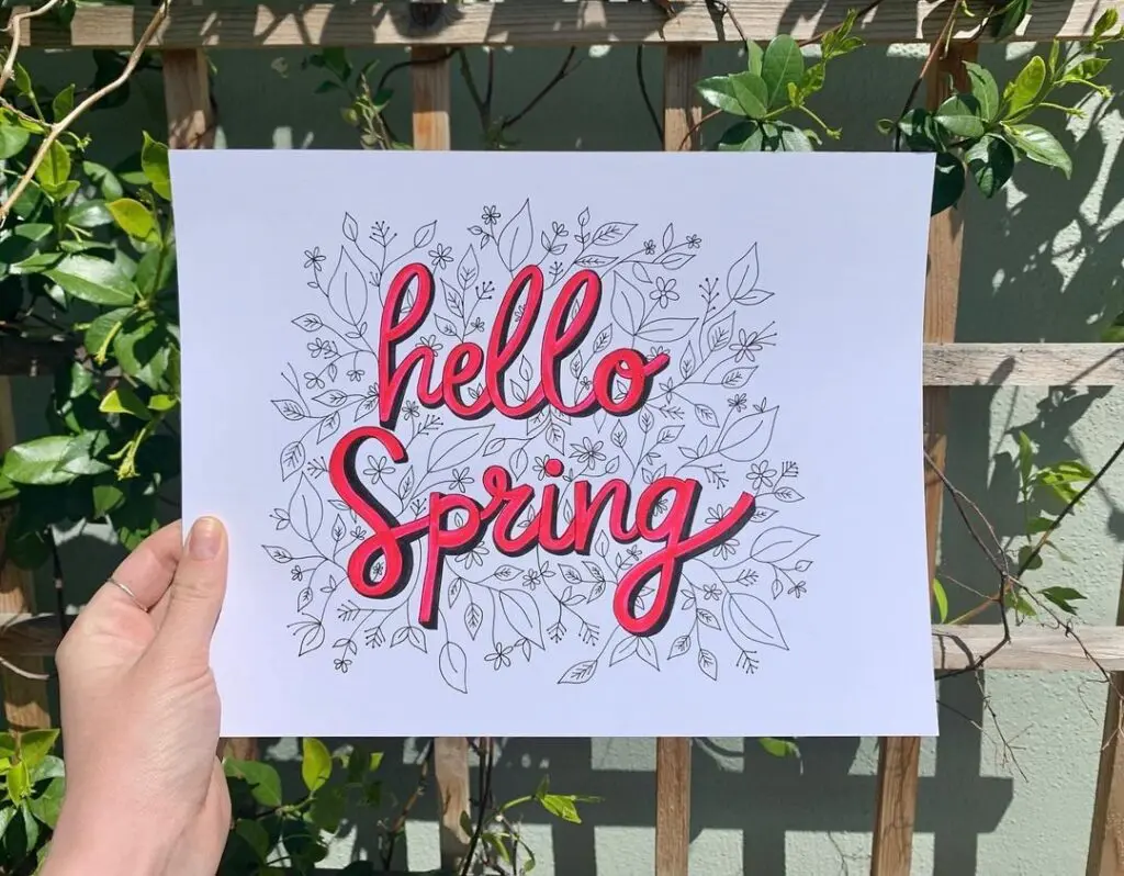 Spring Lettering For Bullet Journal