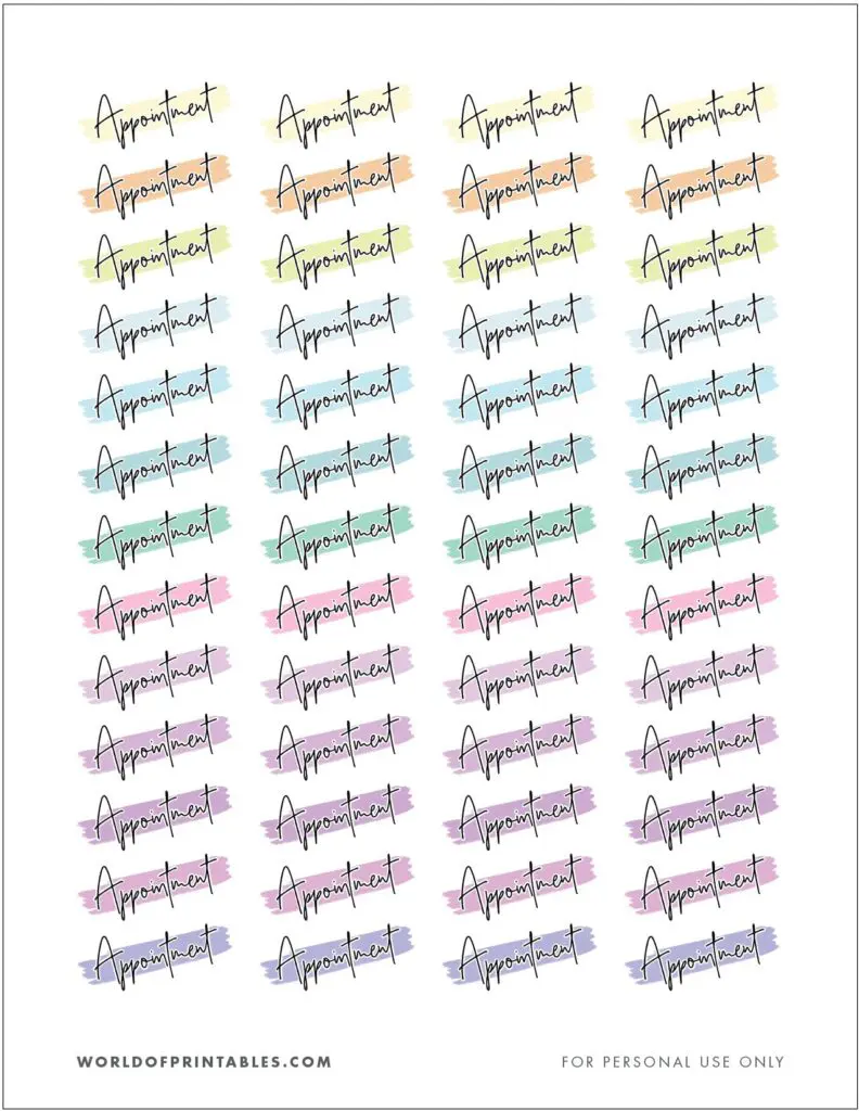 Appointment Printable Planner Stickers