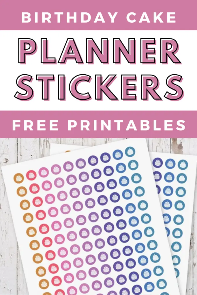 Birthday Cake Printable Planner Stickers