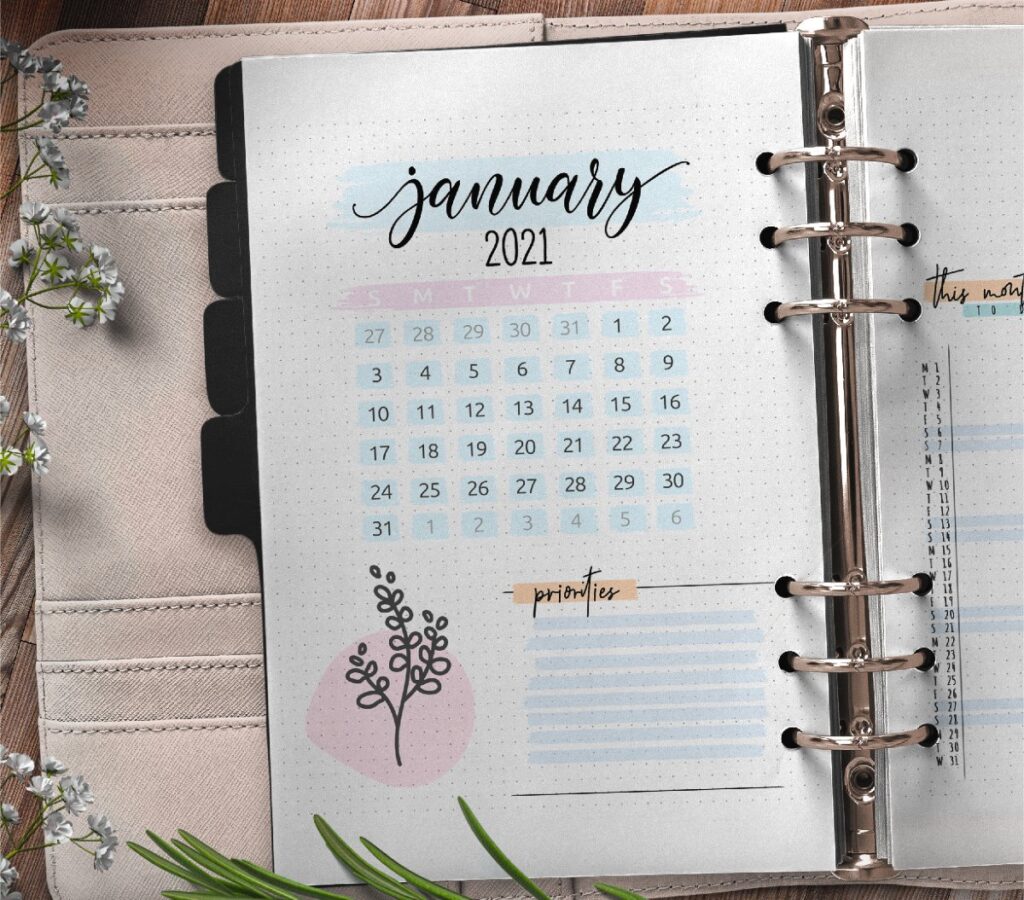 Month Calendar Bullet Journal