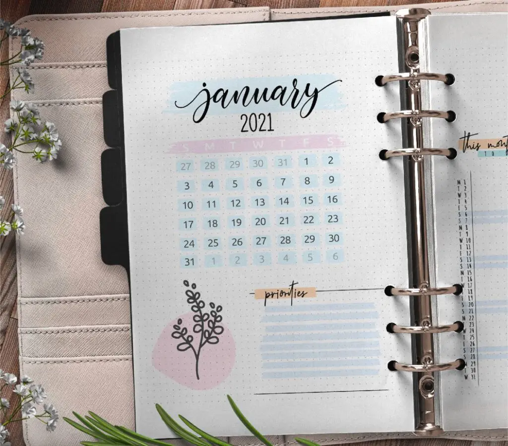 Bullet Journal Monthly Planner Pages Free Printable 1