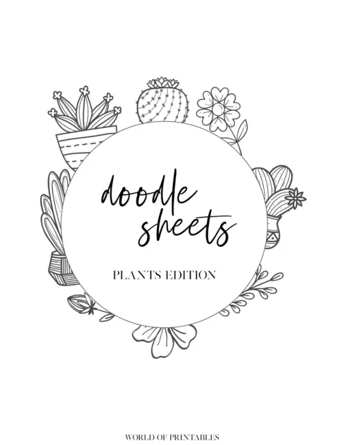 Printable Plant Theme Bullet Journal doodles