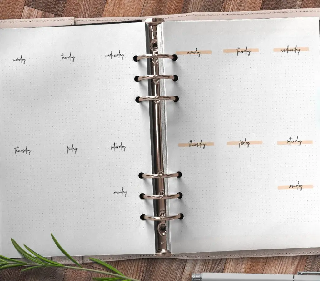 Bullet Journal Week Pages Free Printable 2