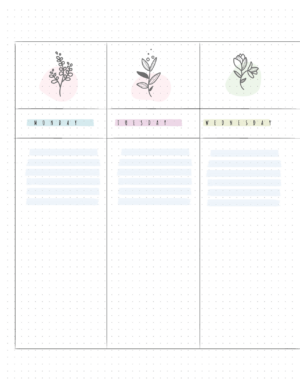 Free Floral Bullet Journal Weekly Planner - Free Planner Printables