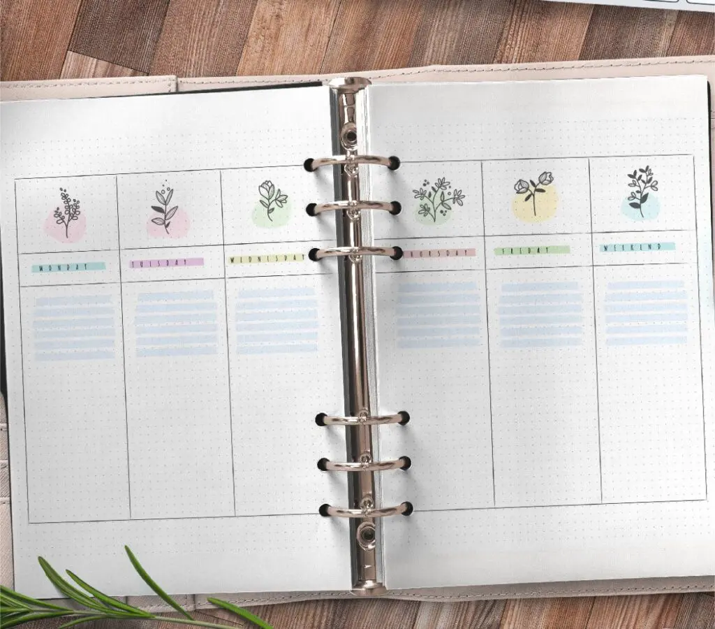 Floral Bullet Journal Weekly Planner Free Printable 2