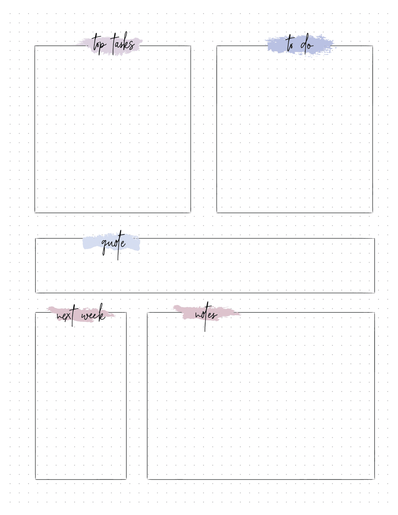 Bullet Journal Weekly Planner Insert On Two Pages-02