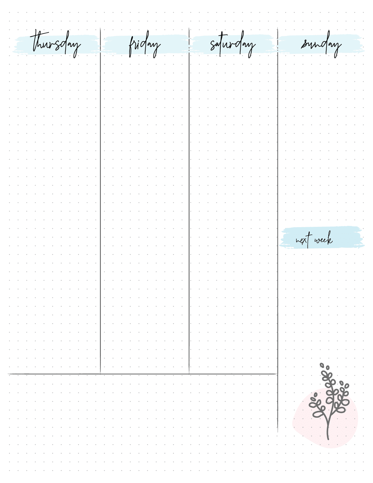 Free Bullet Journal Weekly Planner On Two Pages - Printable Planner