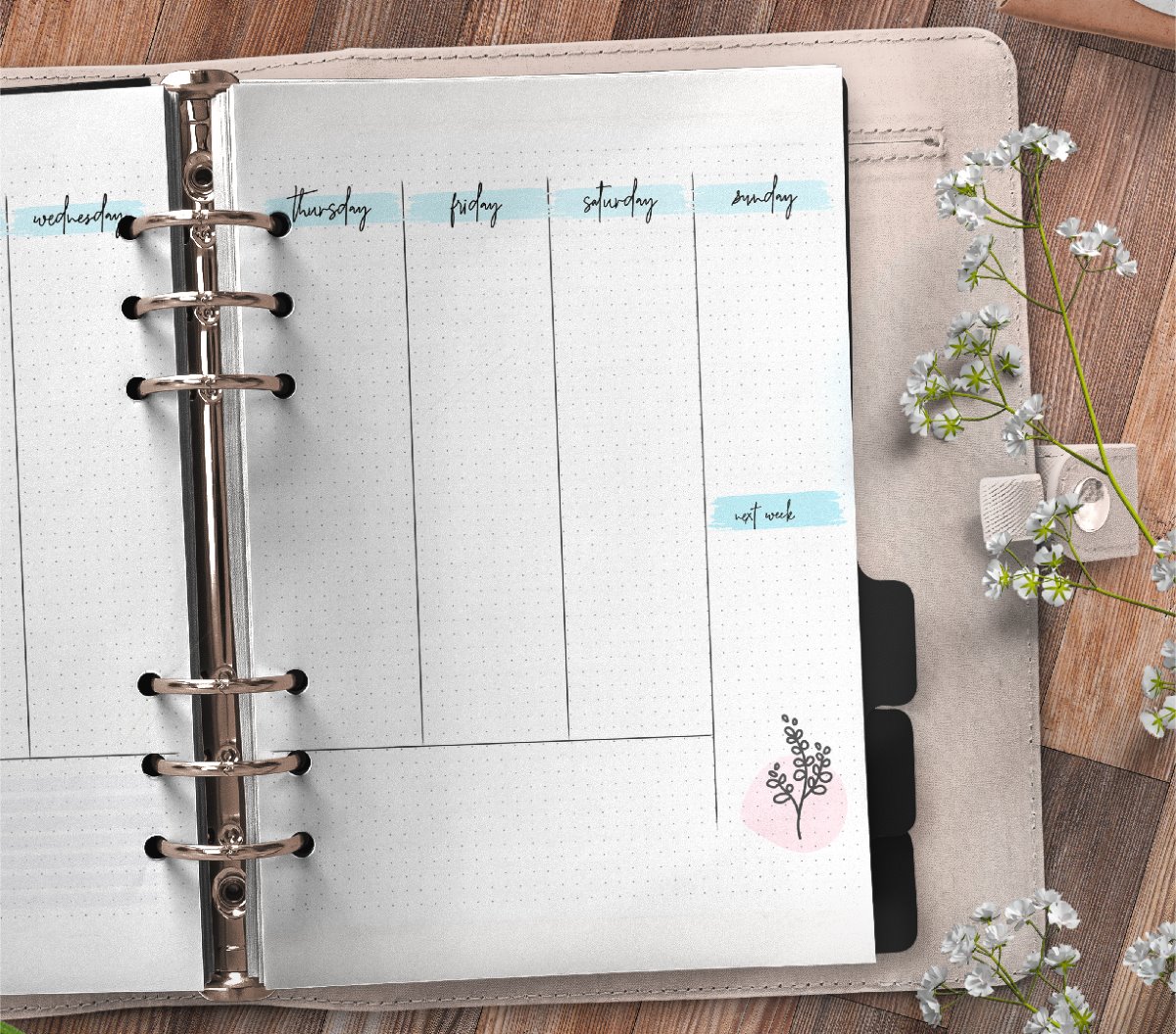 free bullet journal weekly planner on two pages printable planner