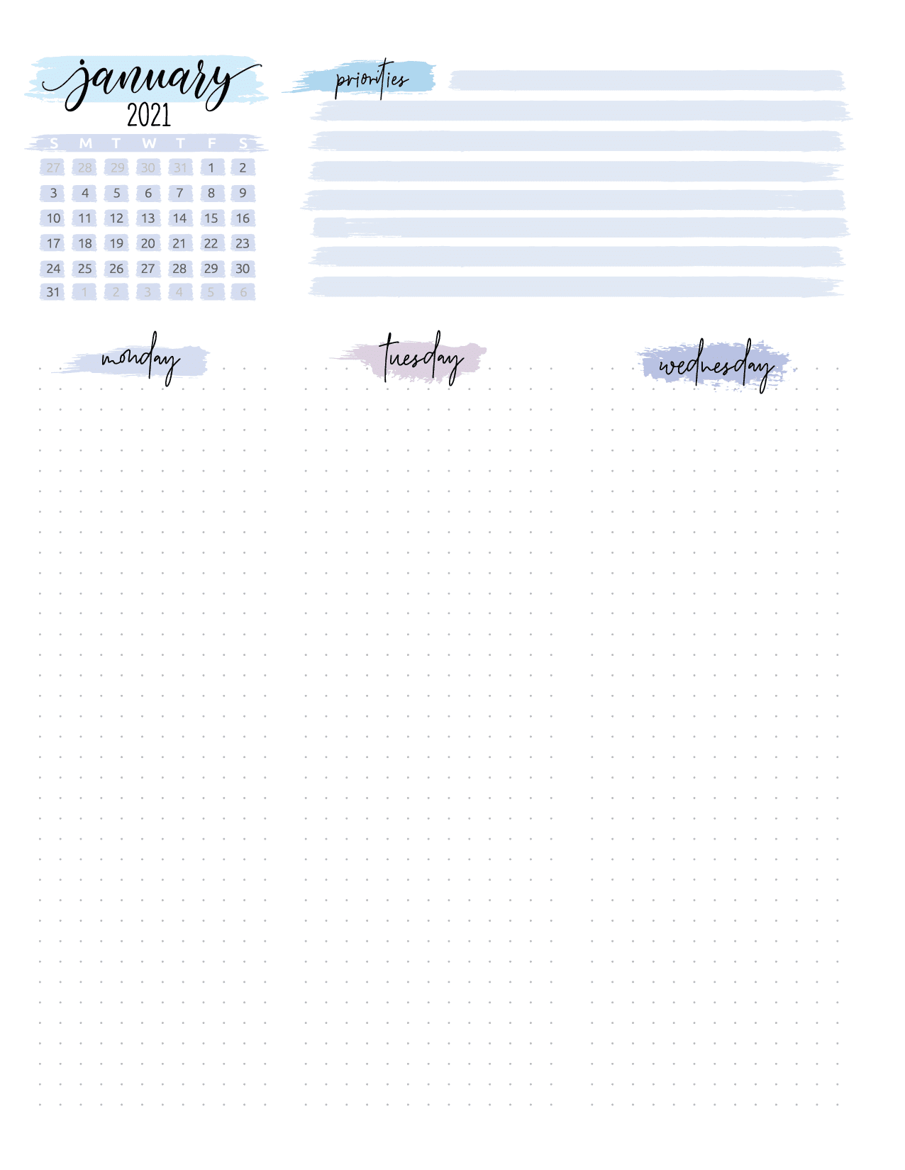 Bullet Journal Weekly Planner Page Spread-01