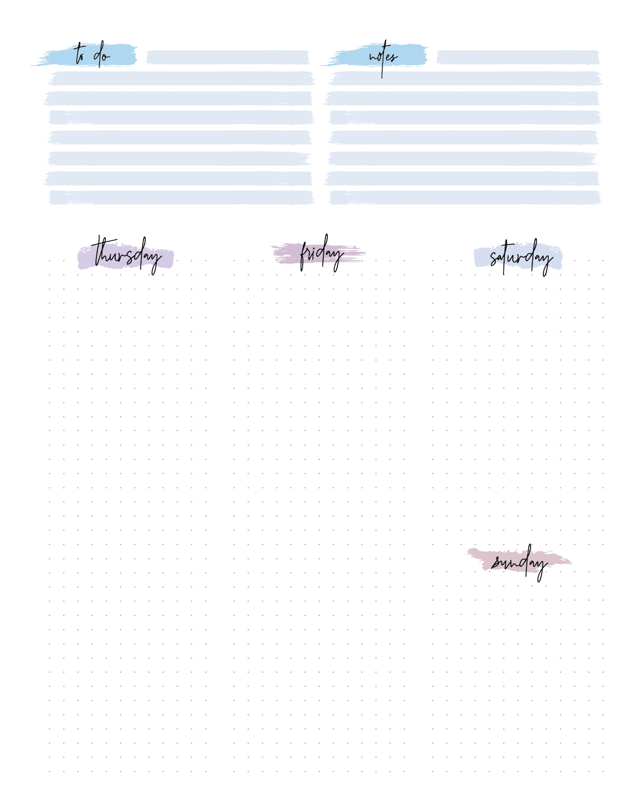 Bullet Journal Weekly Planner Page Spread-02