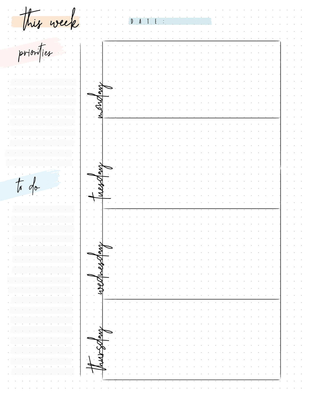 Free Bullet Journal Weekly Planner Pages - Bullet Journal Ideas